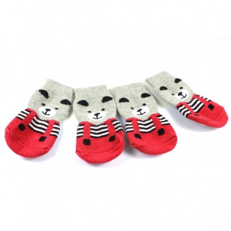 Chaussettes Lovely Bear rouges