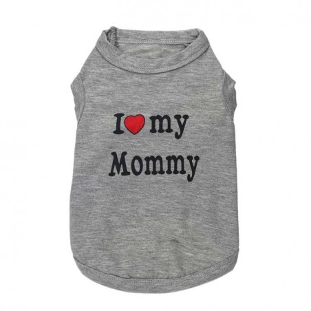 T-shirt "I Love My Mommy" gris