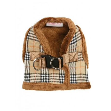 Harnais Luxury Fur tartan marron Harnais Luxury Fur tartan marron