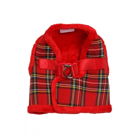 Harnais Luxury Fur tartan rouge Harnais Luxury Fur tartan rouge