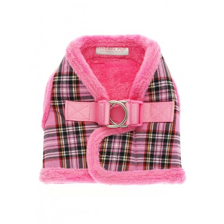 Harnais Luxury Fur tartan rose Harnais Luxury Fur tartan rose