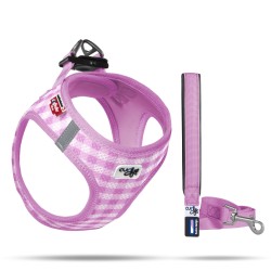 Set Harnais et Laisse Veste Air-Mesh Caro – Rose