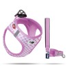 Set Harnais et Laisse Veste Air-Mesh Circles – Rose