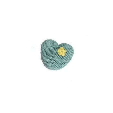 JOUET COEUR EN CROCHET VERT DOGGY THINGS